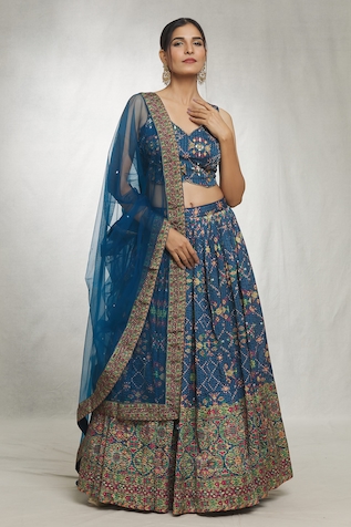 Samyukta Singhania Floral Jaal Print Lehenga Set