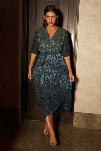 Tasuvure Ombre Shimmery Uptown Midi Dress 
