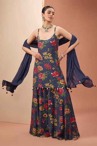 Neha Khullar Floral Print Kurta Sharara Set 