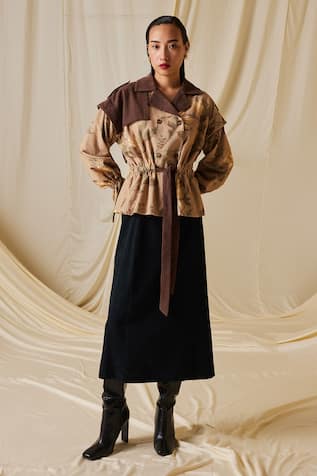 Zoey Floral Print Corduroy Jacket 
