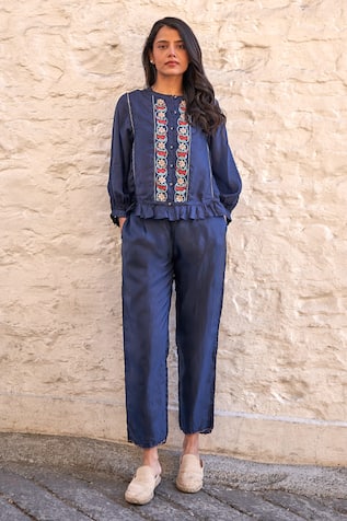 Ayaka Joy Hand Embroidered Panel Top 