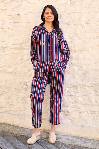 Ayaka Gwen Stripe Pattern Shirt 