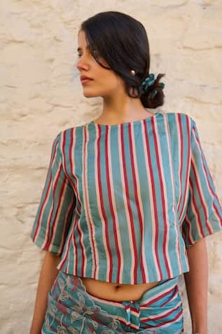 Ayaka Stripe Patterned Blouse 