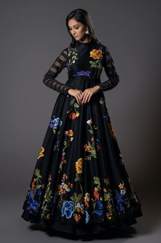 Rohit Bal Iris Bloom Embroidered Anarkali Set 