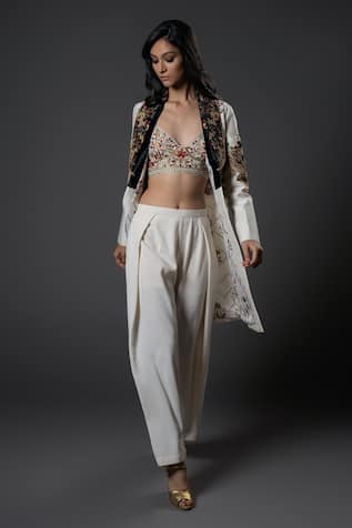 Rohit Bal Resham Work Jacket Pant Set 