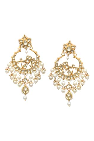 MAISARA JEWELRY Kundan Embellished Chandbalis 