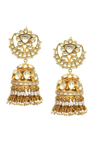 MAISARA JEWELRY Kundan & Pearl Jadau Jhumkas 