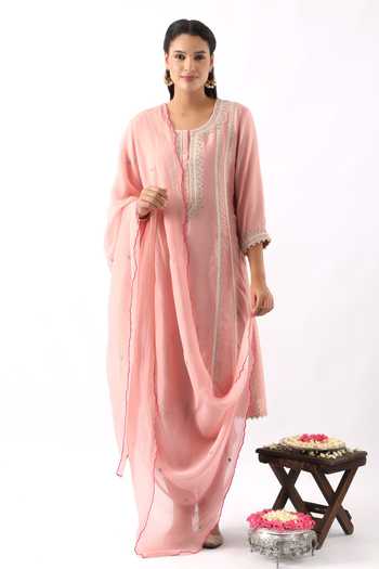 Nemaani Miniature Floral Embroidered Kurta Dhoti Pant Set 