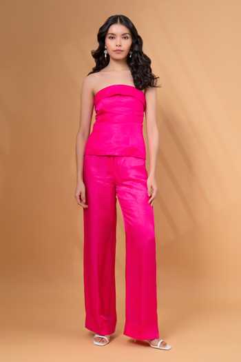 Therealb Satin Linen Top With Pant 