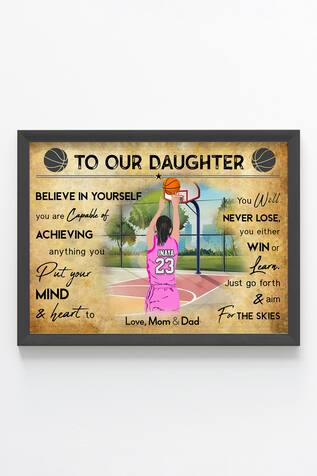 Basketball Player Girl Personalised Wall Art 