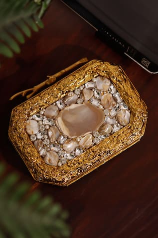 Burj Mother Of Pearls Embellished Clutch 