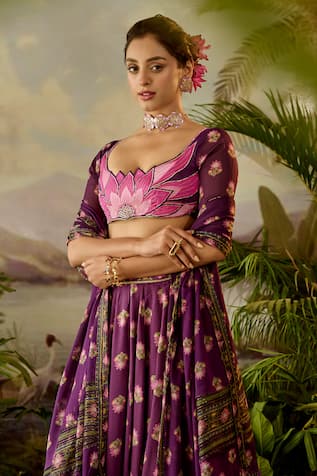 Baise Gaba Tejas Lotus Print Blouse 