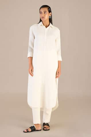 AMPM Linen Cord Work Kurta & Pant Set 