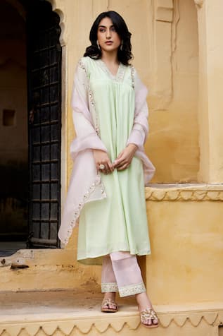 Seher Jaipur Amaira Floral Gathered Kurta Set 