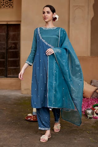 Seher Jaipur Anaya Color Block Angarkha Set 