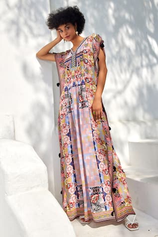 Bhanuni By Jyoti Amara Floral Print Kaftan 