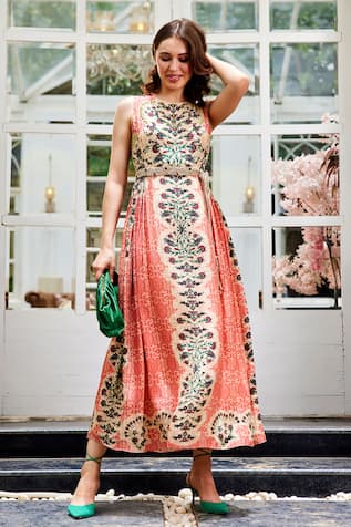 Bhanuni By Jyoti Botanique Printed Pleated Dress 