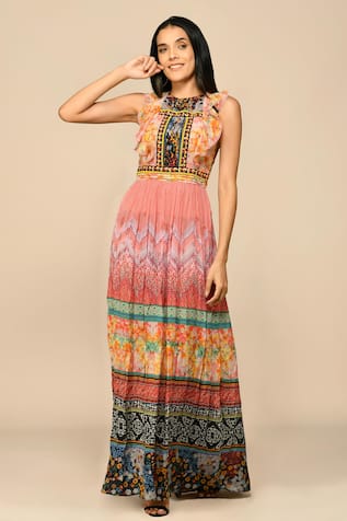 Bhanuni By Jyoti Ella Mixed Floral Print Dress 