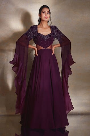 Shloka Khialani Amara Placed Bead Embellished Gown 