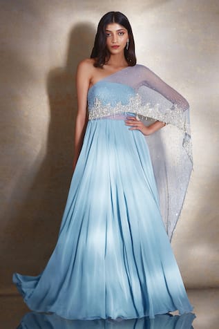 Shloka Khialani Marie Embellished Drape Gown 