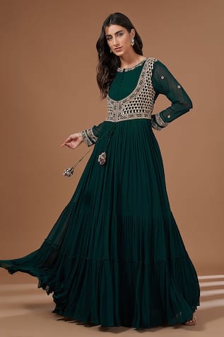 BAIDEHI Embroidered Tiered Anarkali 