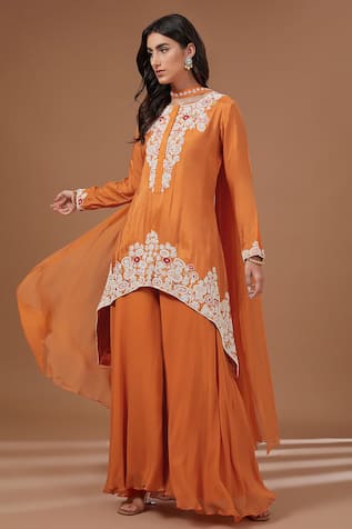 BAIDEHI Floral Embroidered Kurta Sharara Set 