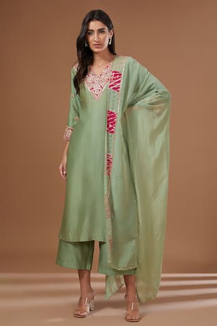 BAIDEHI Gota Patti Embroidered Kurta Pant Set 