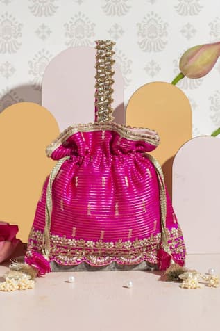 AMYRA Tari Zari Embroidered Potli Bag 