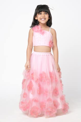 Lil Drama 3D Floral Embellished Lehenga Set 
