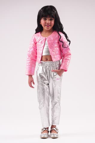 Lil Drama Barbie Embroidered Heart Pattern Jacket Set 