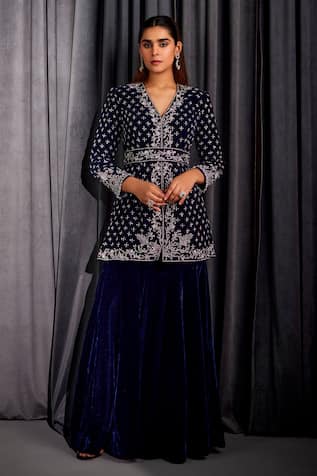 Studio22 by Pulkita Arora Bajaj Sequin Hand Embroidered Kurta Gharara Set 