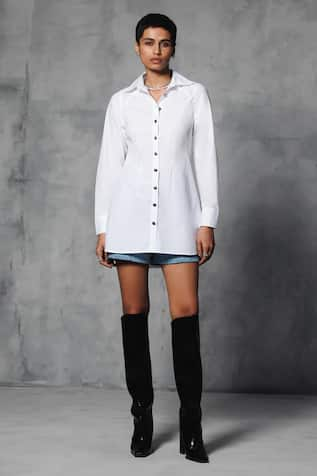 Mellowdrama Plain Long Cotton Shirt 