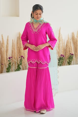 Pita Nila Feeha Silk Kurta Sharara Set 