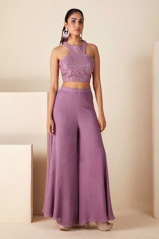 Shop Purple designer Crop Tops for Women Online