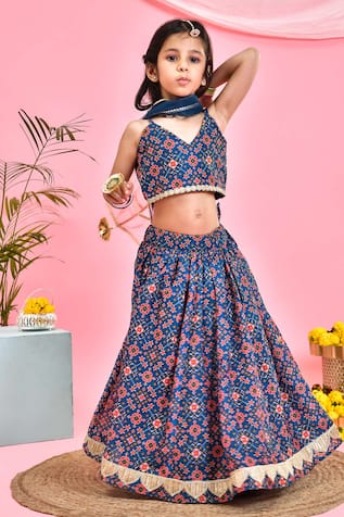 Yuvrani Jaipur Chanderi Patola Print Embroidered Lehenga Set 