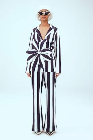 Mai Tai Knitted Stripe Pattern Jacket & Pant Set 