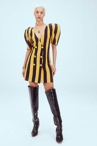 Mai Tai Stripe Pattern Blazer Dress 