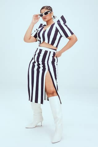 Mai Tai Stripe Pattern Top & Skirt Set 