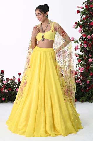 KIRAN KALSI Rosa Garden Lehenga Set 