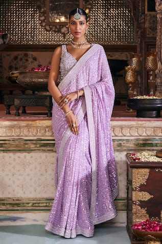 The Royaleum Ziba Dori & Pearl Embroidered Saree Set 