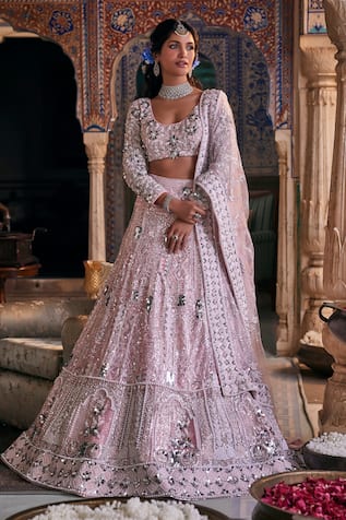 The Royaleum Bahaar Gunj 3D Floral Embroidered Bridal Lehenga Set 