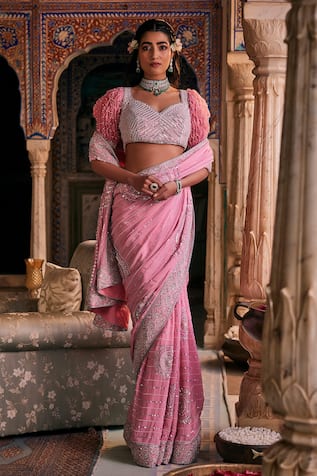 The Royaleum Phillauri Sequin & Nakshi Embroidered Saree Set 