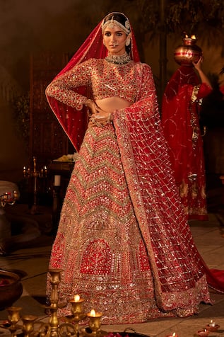 The Royaleum Zinnia Bead & Stone Embellished Lehenga Set 