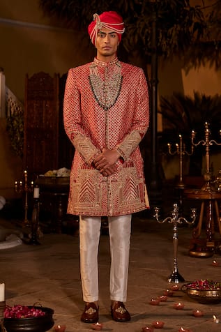 The Royaleum Embroidered Sherwani Pant Set 