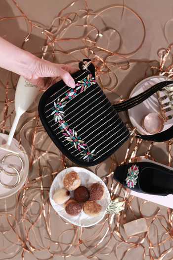 Veruschka By Payal Kothari Alice Crystal Embellished Saddle Bag 