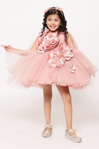 JANYAS CLOSET Princess Flower Embellished Dress 