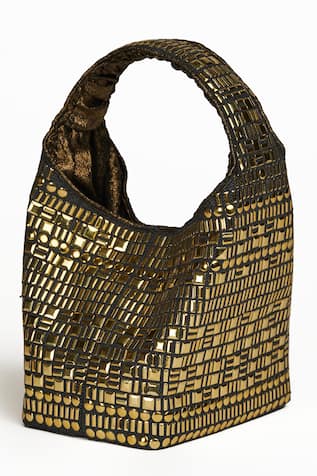 ETCETERA Geometric Metal Embellished Structured Bag 