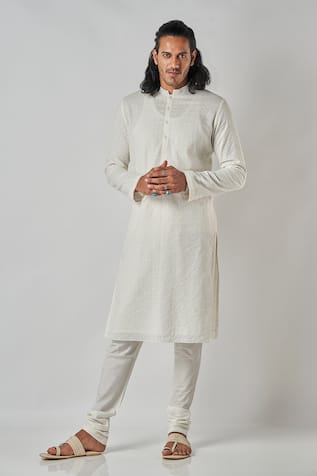 Bubber Blu Textured Cotton Kurta 