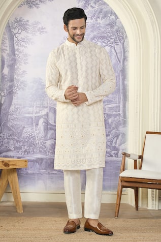 Kasbah x AZA Chikankari Embroidered Kurta 