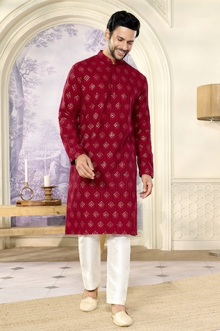 Kasbah x AZA Crescent Chikankari Embroidered Kurta With Pant